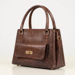 The Classic Croco Hand Bag – Rich Brown