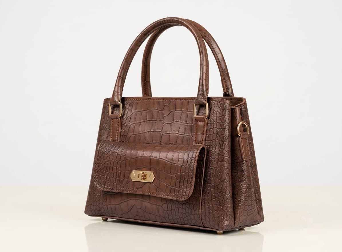The Classic Croco Hand Bag – Rich Brown