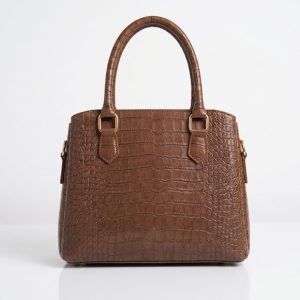 The Classic Croco Hand Bag – Rich Brown